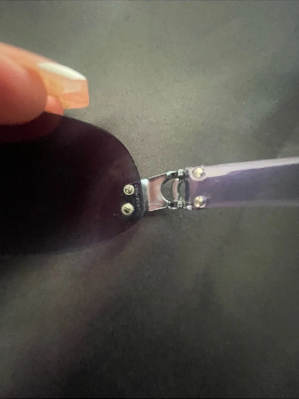 CHANEL Purple Rimless Sunglasses with Metal Bridge